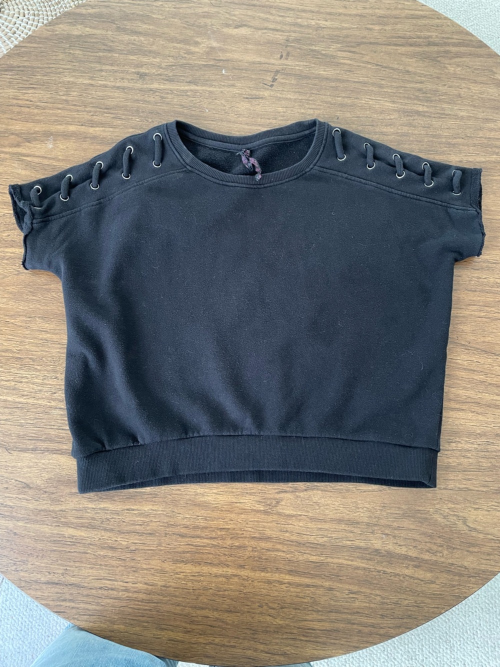 Betsey Johnson Cotton Lace up Sweatshirt